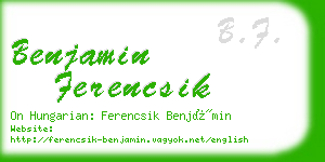 benjamin ferencsik business card